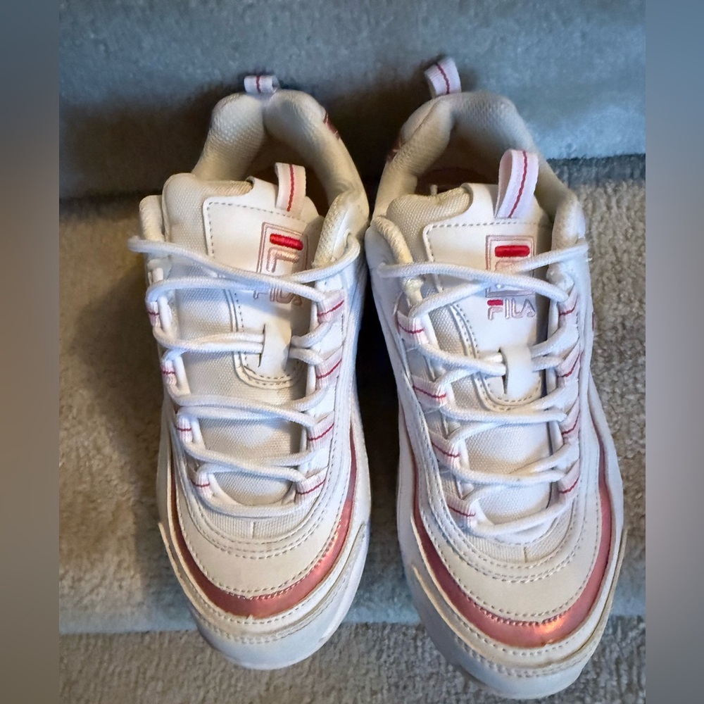 Fila 6.5 Womens Ray Tracer White Pink Shoes Sneaker 5RM00534-156